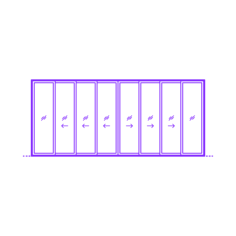 Buildings Sliding Doors Multi Slide Door Stacking 8 Panels Bi Part Sketch Svg Vector, Free Vectors File